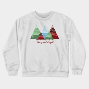 Merry and Bright Modern Festive Christmas Trees Crewneck Sweatshirt